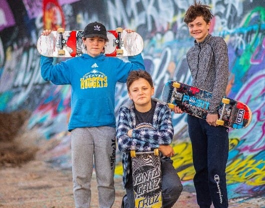 Kids at a Denver skatepark in Southeast Denver